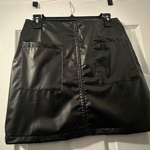 Brand New Black Leather Skirt
